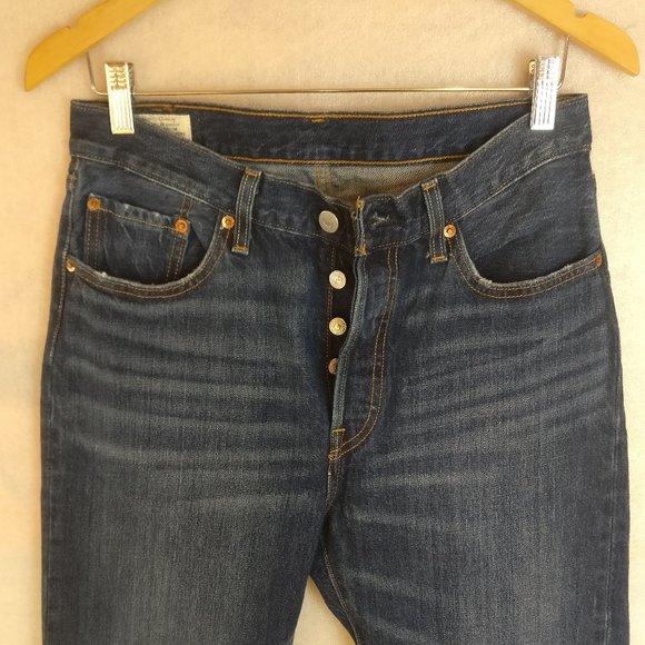 Levi's 501 Premium Button Fly HighRise Original Fit Straight Leg Jean 28w/Measur - Picture 12 of 16